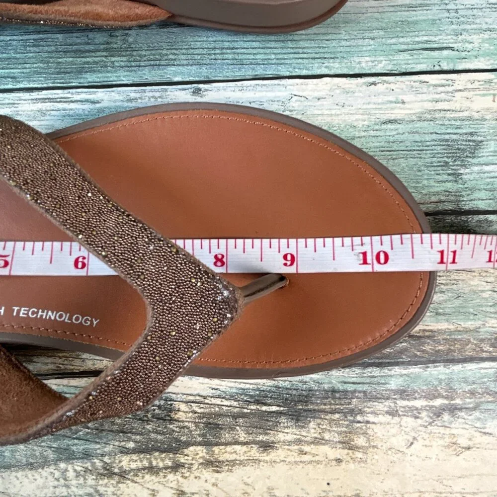 Fitflop Flip Flop Sandals Womens Size 10 Brown Casual Thongs Shimmery